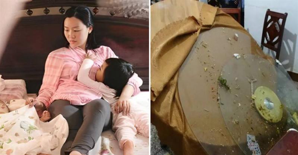 寶媽喂完母乳后,發現飯菜全被吃光,怒掀餐桌:難道我不是人