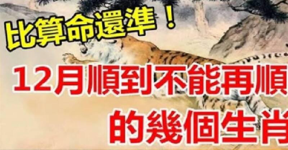 比算命還凖!12月開始「順到不能再順」的6個生肖