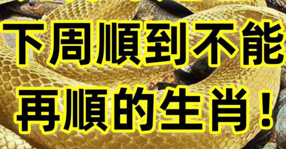 比算命還準!下周順到不能再順的生肖!