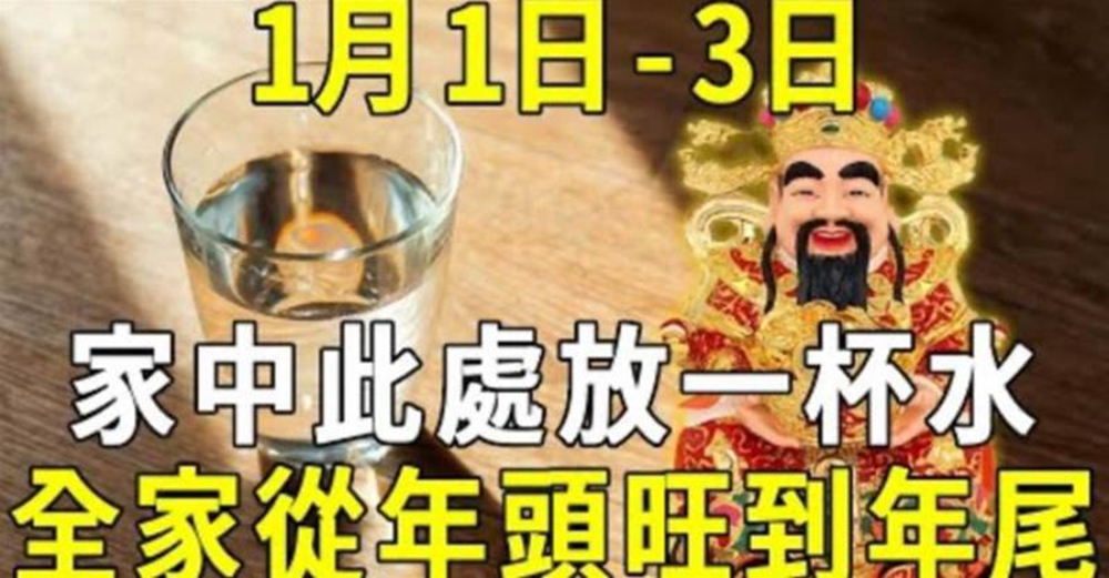 風水先生悄悄告訴我:新年1月1日-3日,家裡這個地方放一杯水,讓你全家從年頭旺到年尾!簡單方便還不用花一分錢!