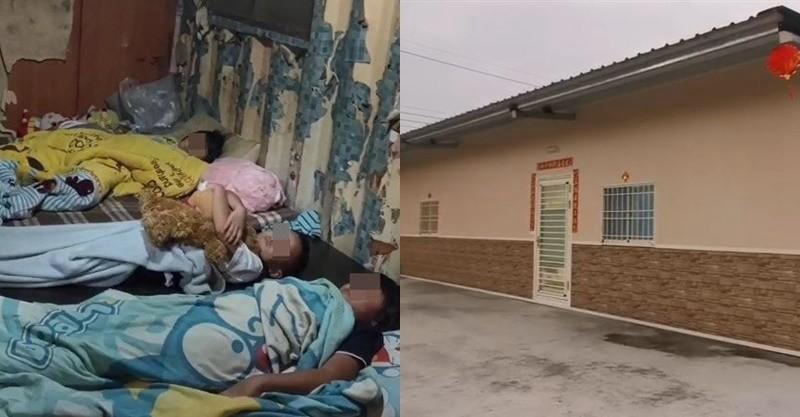 不用再打地鋪了,義工團霸氣號召256英雄,免費蓋39坪新家 五孩子躲窗偷看,一踏進新房反應暖哭大家
