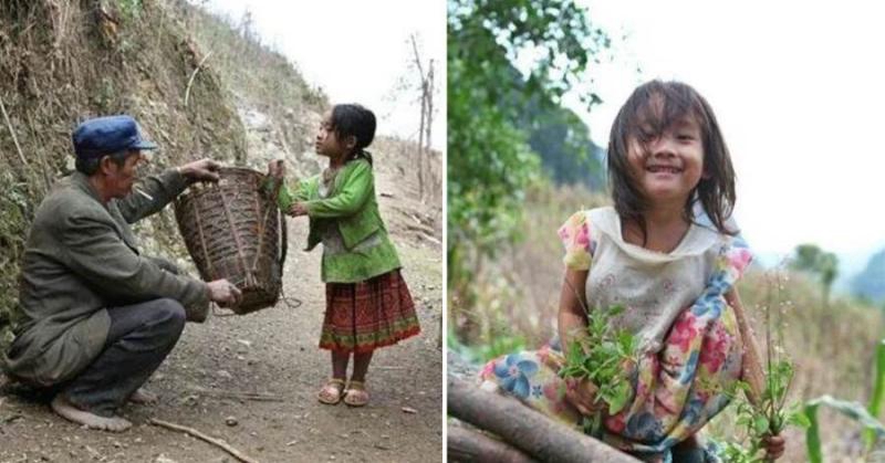 嫌家窮越南媽媽跑回國，6歲女童留守大山與爺爺相依為命，種菜做飯樣樣在行，邊摘菜邊笑：等爸爸回來一起吃